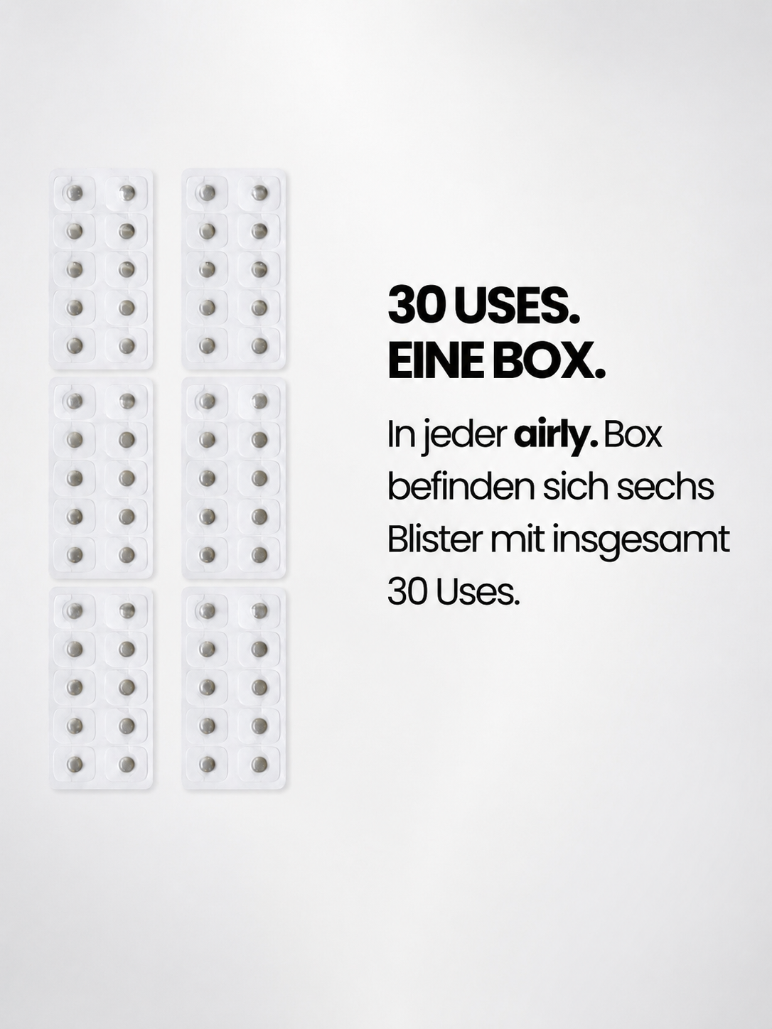 airly. Starter Kit mit 6 Blister mit insgesamt 30 Anwendungen